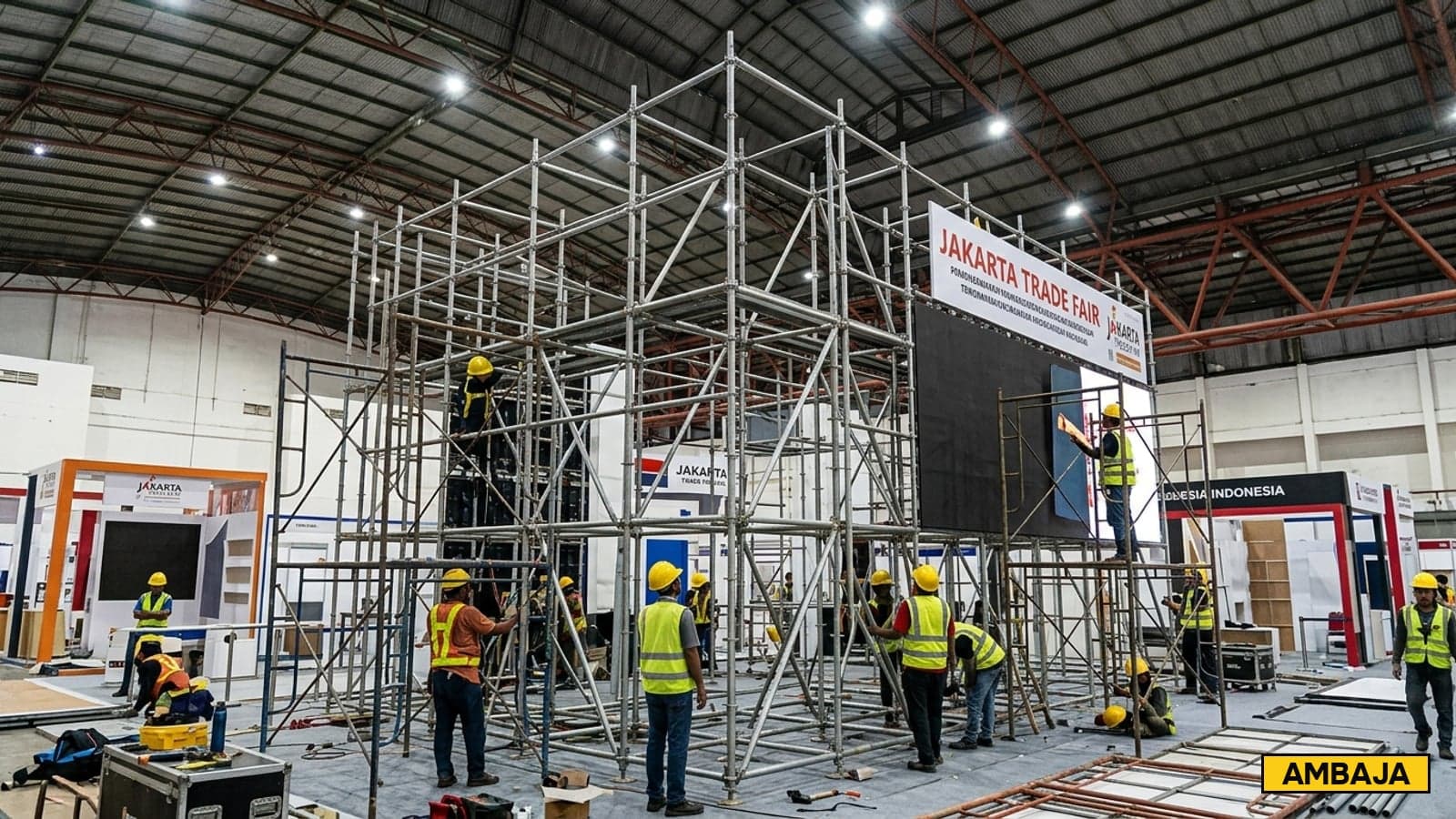 Scaffolding Event Booth 800 m² di JIExpo Kemayoran — Jakarta Pusat