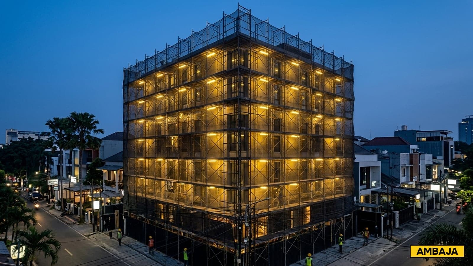 Scaffolding Renovasi Hotel 6 Lantai di Kemang — Jakarta Selatan
