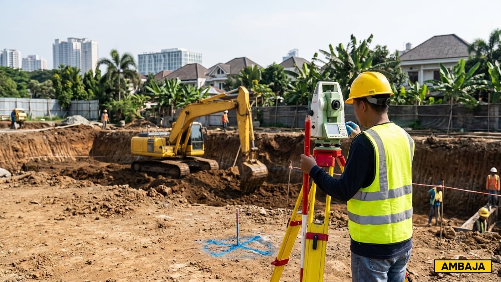 Setting Out Apartemen 30 Lantai di Bintaro — Tangerang
