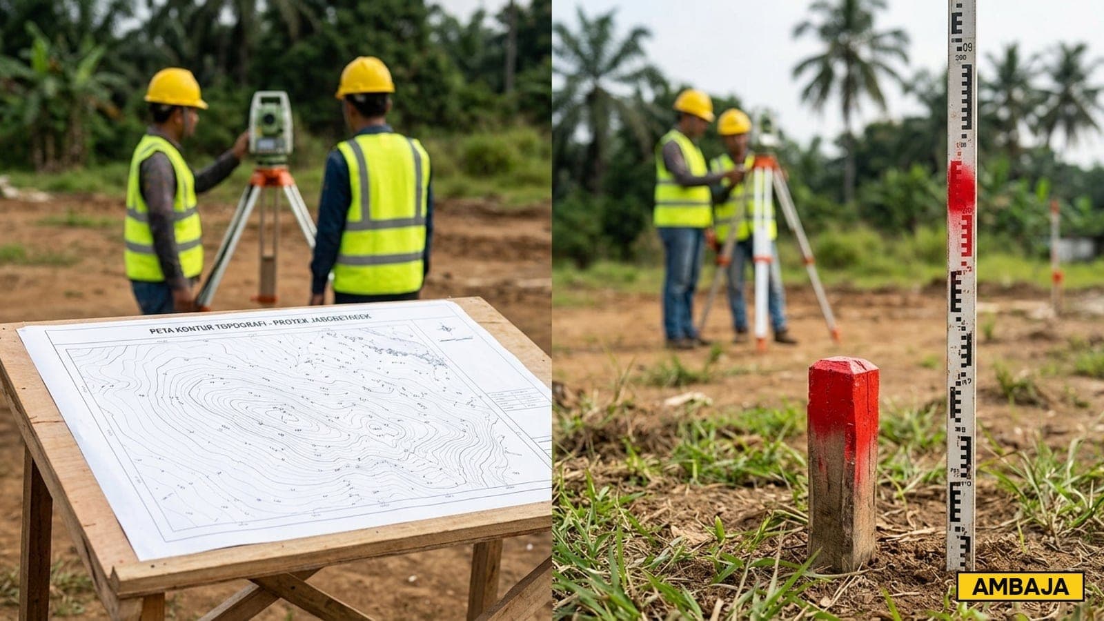 Topografi vs Boundary Survey — Beda Use Case